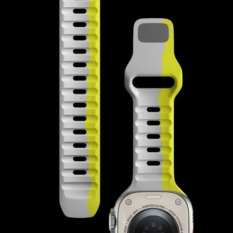 Мягкий силиконовый ремешок для Apple Watch Band Ultra 2 49 мм 44 мм 45 мм 42 мм 41 мм 42 мм спортивный ремешок для часов iwatch Serise 5 6 7 8 9 браслет