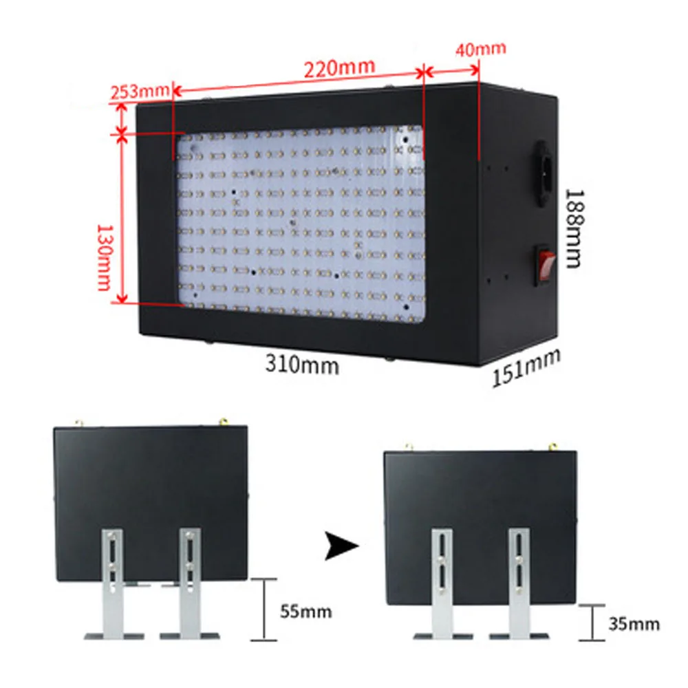 5000W led high-power ultraviolet UV curing lamp shadowless glue green oil screen printing resin 3D printing curing with bracket