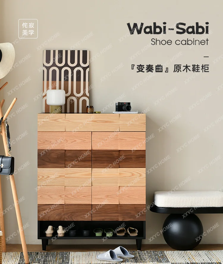 

Wooden Shoe Cabinet Modern Style House Space Saving Shoe Rack Living Room