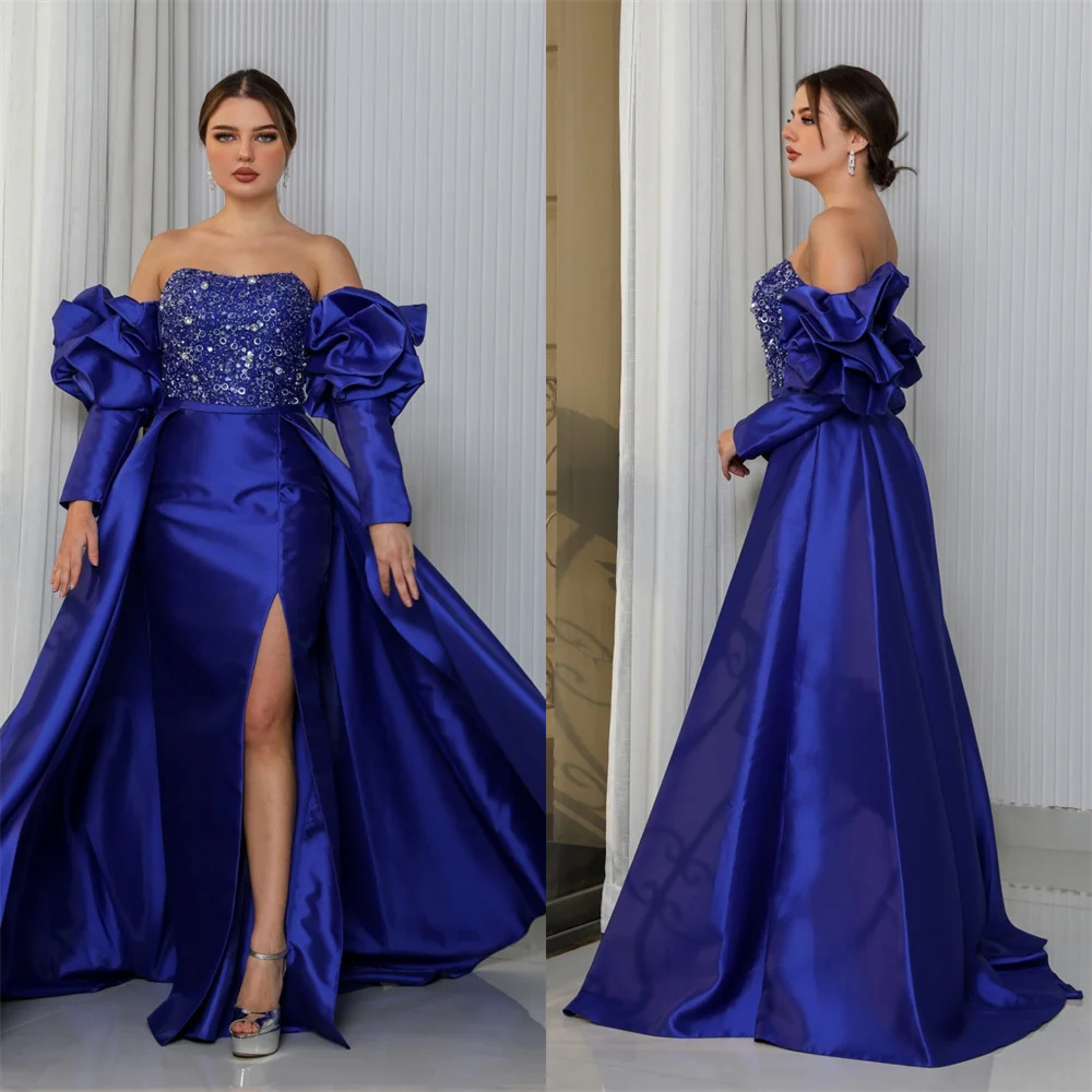 Saudi Arabia Prom Dress Dearin Strapless Column Floor Length Skirts Hugging Bespoke Occasion Dresses Evening Formal Gown