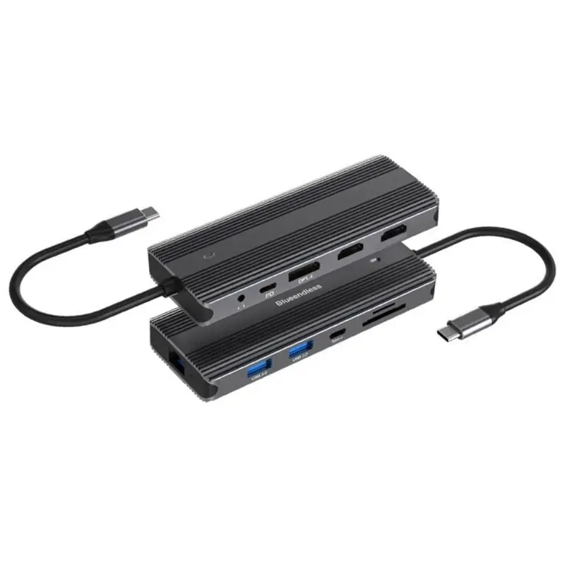 محطات إرساء Y1UB 11 في 1 USB C مع HDTV 4K @ 60 هرتز DisplayPort جيجابت إيثرنت USB3.0 قارئ بطاقات PD شحن 100 وات