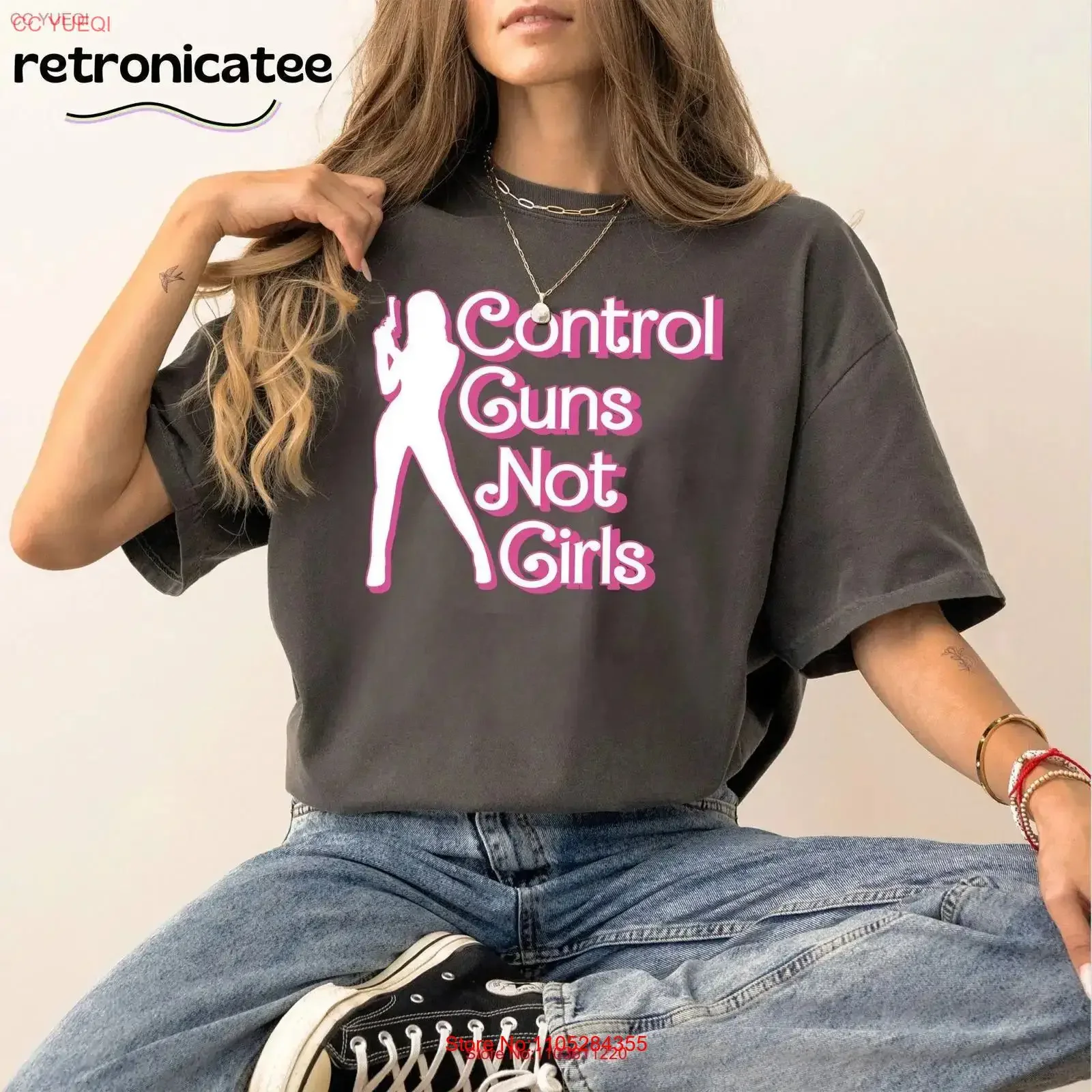Control Guns Not Girls T Shirt Vote Democratic Abortion Rights Election 2024 FeminisT Gun Roe V vintage Washed Slightly