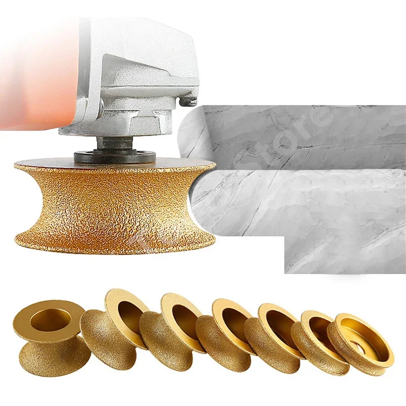 Diâmetro 75 mm Semicírculo Brasagem Roda Redonda Borda de Diamante Perfil Rebolo Semi-circular Borda Vidro Cerâmica Moagem 1pc
