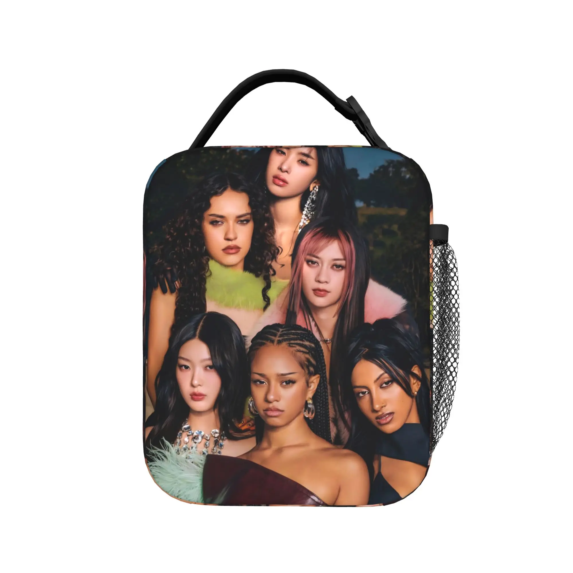 Katseye Music Girl Group Lunch Bag For Women  Designer Lunch Box Funny Picnic Cooler Bag Portable Oxford Thermal Lunch Bags