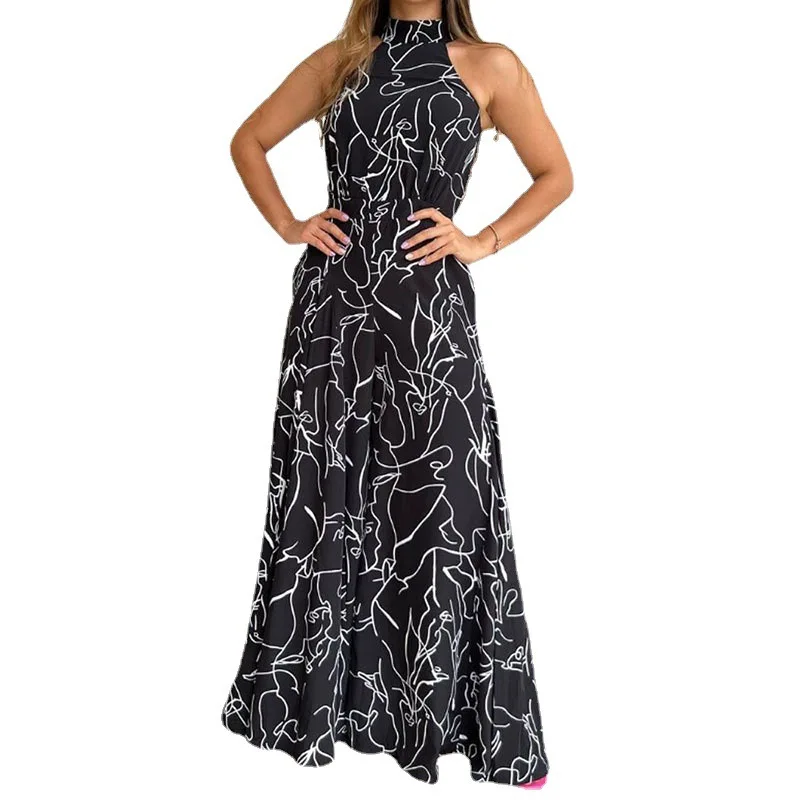 2023 frühjahr und Sommer Neue frauen Temperament Elegante Persönlichkeit Hohe Taille Ärmellose Rundhals Sexy Breite Bein Overall Frauen