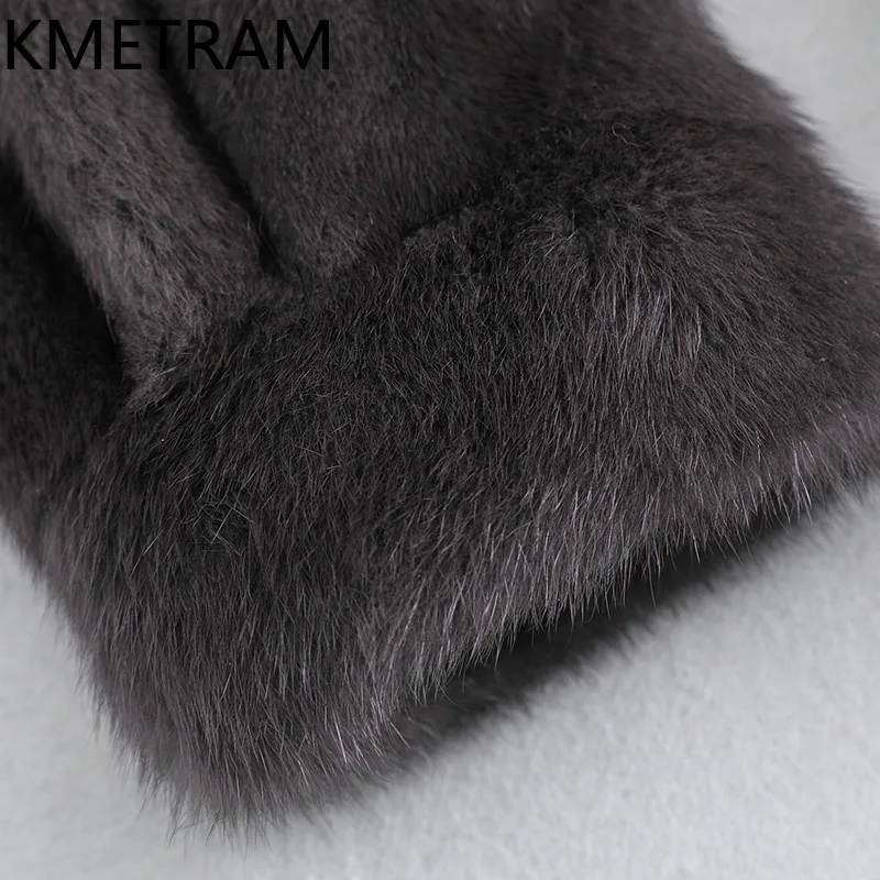 سترة نسائية من فرو المنك بالكامل من KMETRAM 100% بياقة واقفة متوسطة الطول معطف فرو منك حقيقي ملابس شتوية للنساء 2026 schuba femenarska