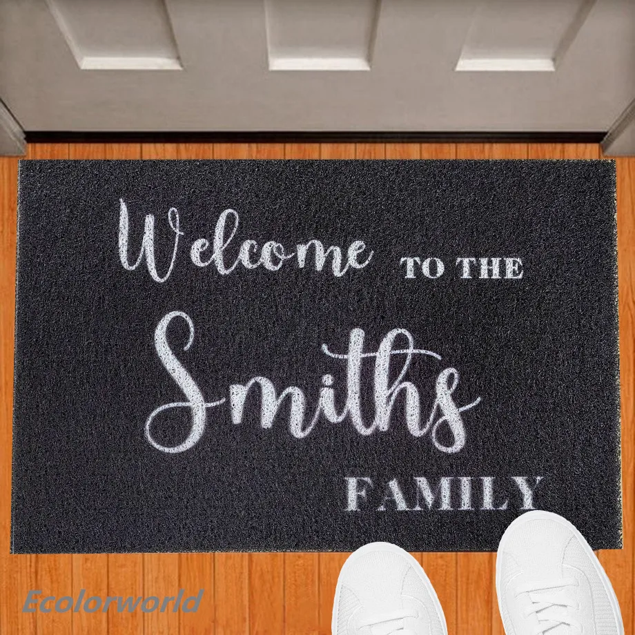 Personalized Doormat Entrance Welcome Mats Hallway Doorway PVC Rugs Custom Floor Mat Carpet Dust Proof Any Color Any Logo