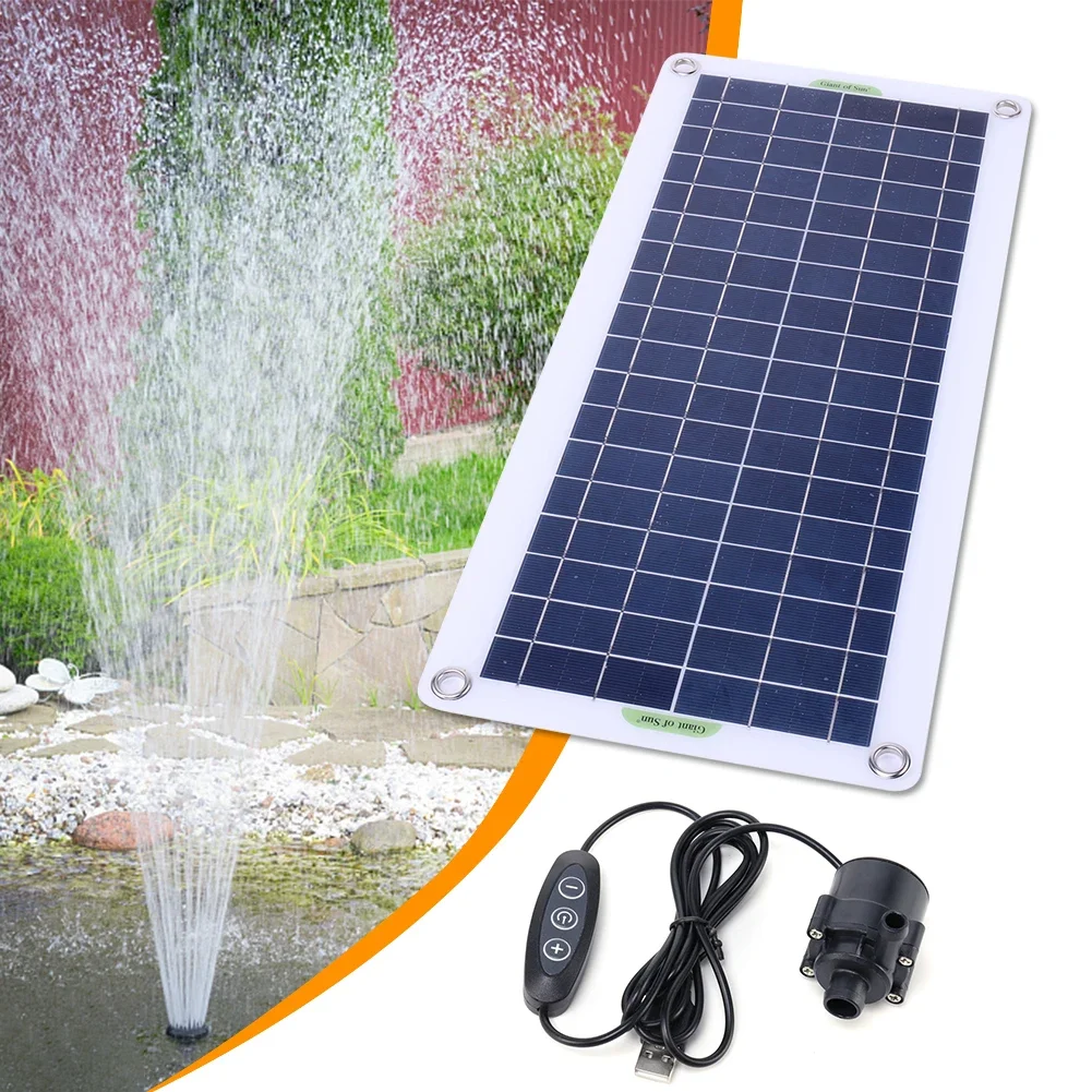 19W 800L/H Fountain Panel Pump Garden Decorative PET Solar Power Panel Water Pump Watering System Solar Panel Pump Kits for Pond