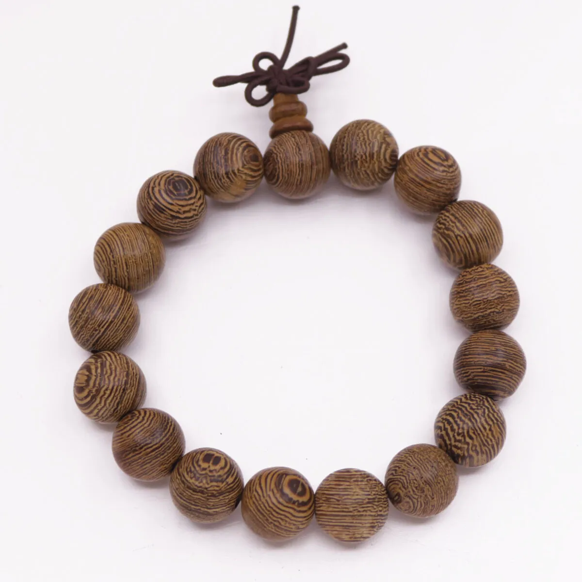 Natural WENGE Wood 12mm Round Prayer Bead Buddha Prayer Oriental Bracelet 7