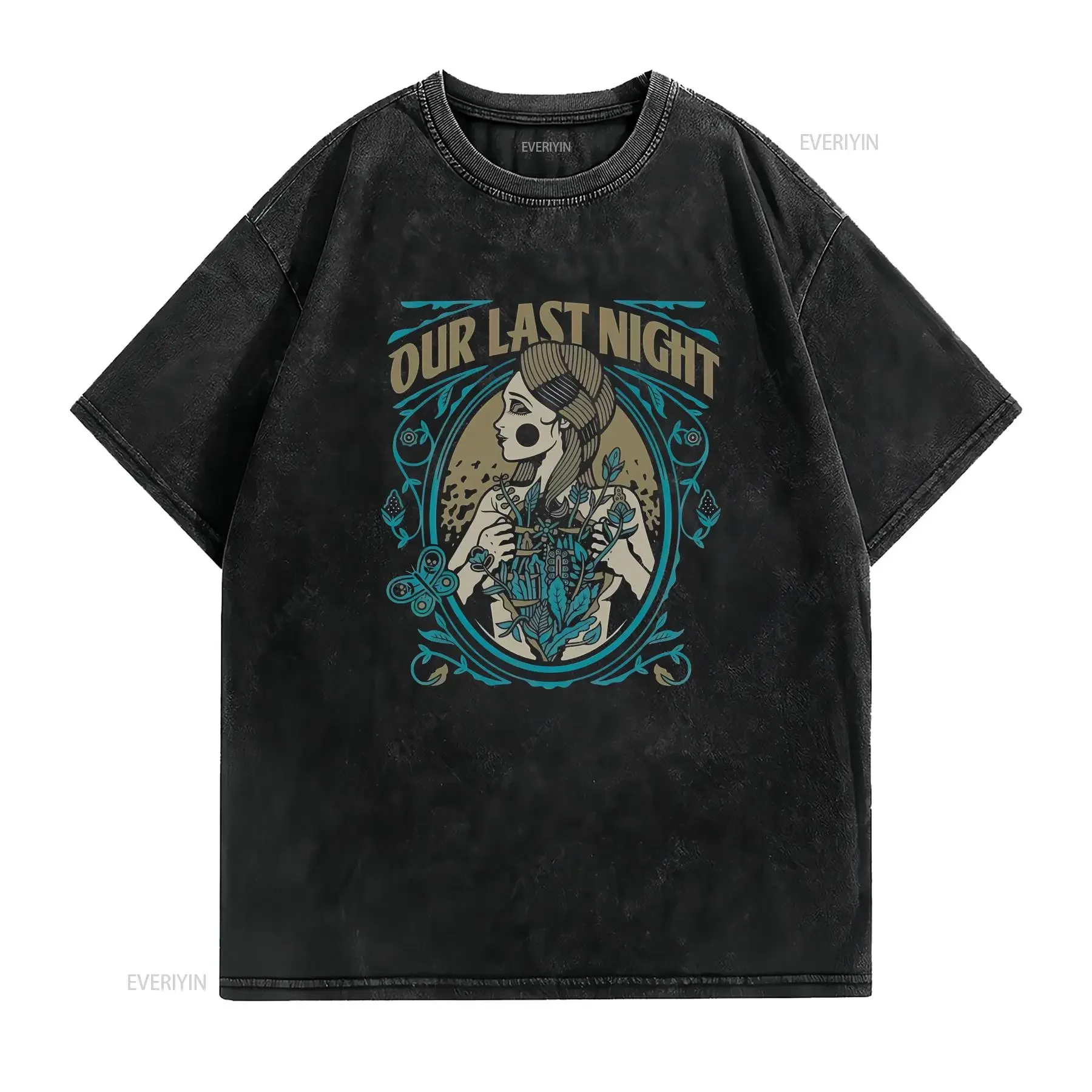 Our Last Night T Shirt Rock Band vintage Washed designer clothes Stylish Slightly Casual Comfortable Soft fashion Stretched