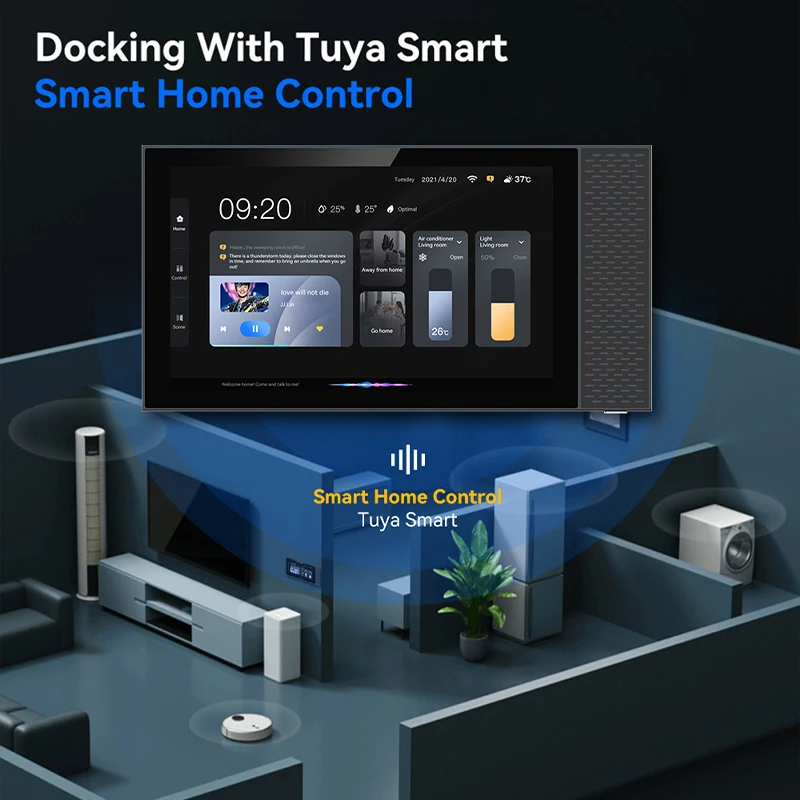 7 Inch Android Touch Screen Panel Music Amplifiers & Home Automation Gateway With Tuya APP Control Smart Home Kits Systems