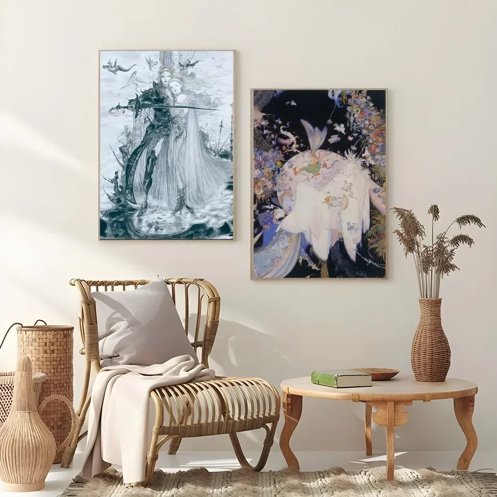 Yoshitaka Amano Final Fantasy Game Luxury Poster Waterproof Wall Art Printing Home Living Bed Room Bar Aesthetic Decor - view 5