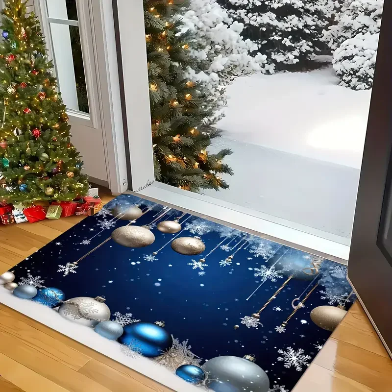 1PC Christmas Pretty Ball Ball Rug Indoor/Outdoor RV Welcome Mat Living Room Bedroom Bathroom Kitchen Home Decor Rug