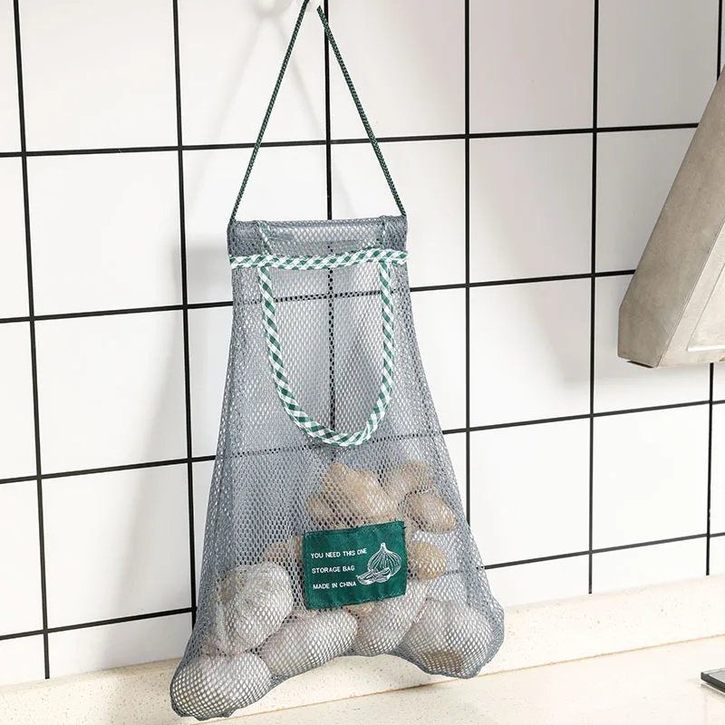 New Storage Hanging Bag Fruit And Vegetable Storage Mesh Bag Kitchen Hanging Onion Garlic Storage Bag S1380