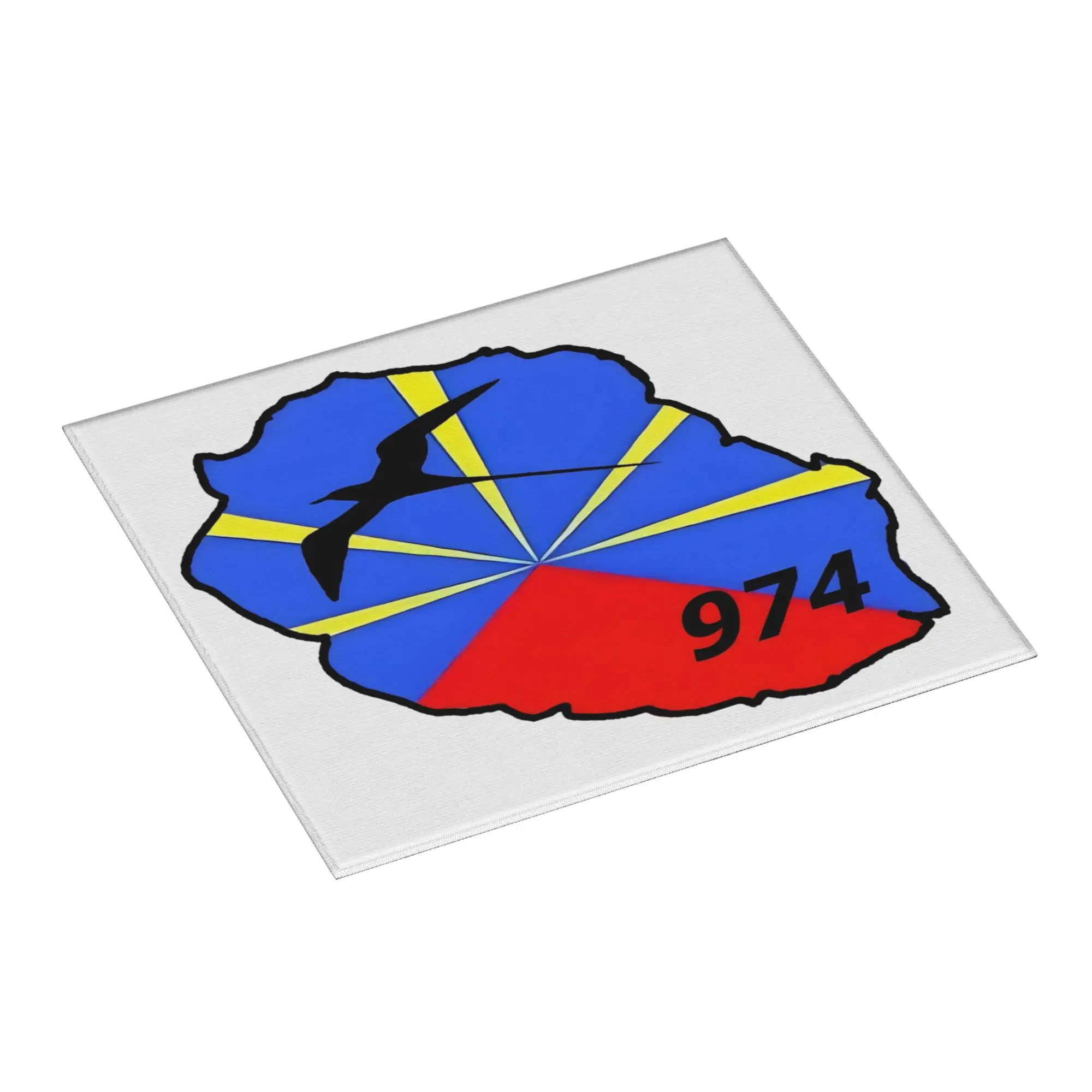 French Volcanic Reunion Island Flag 974 Non‑Slip Waterproof Absorbent Barware Tableware Oil Proof Reusable Mat For Kitchen