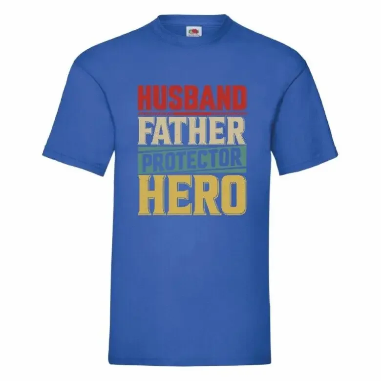 Husband Father Protector Hero T Shirt Small-2XL Fathers Day