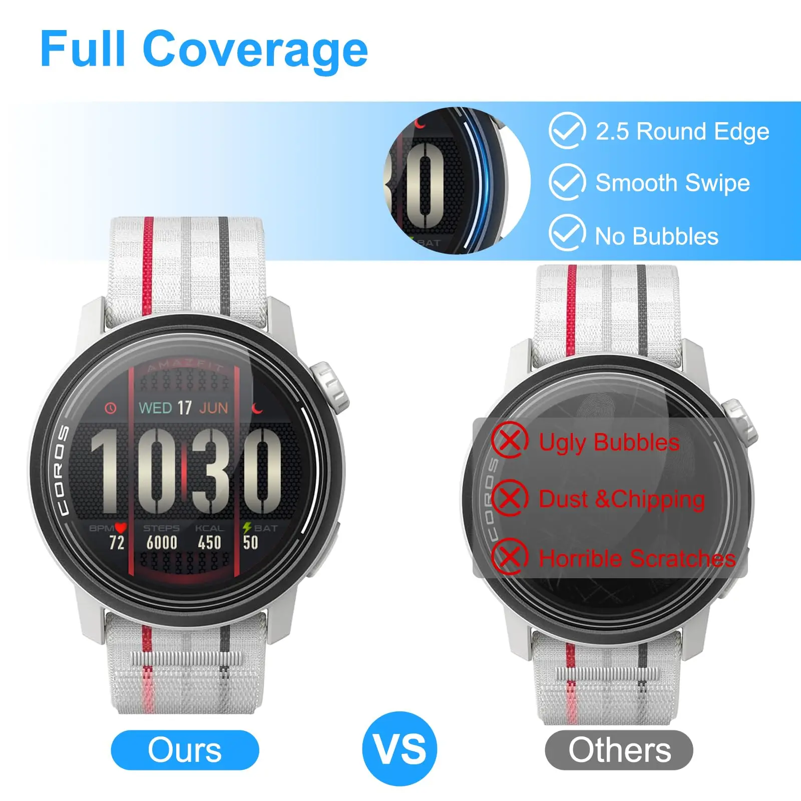 Tempered Glass Screen Protector For Coros Pace 3 Full Cover Anti-scratch Film For Coros Pace3 Watch Screen Protector Accessories