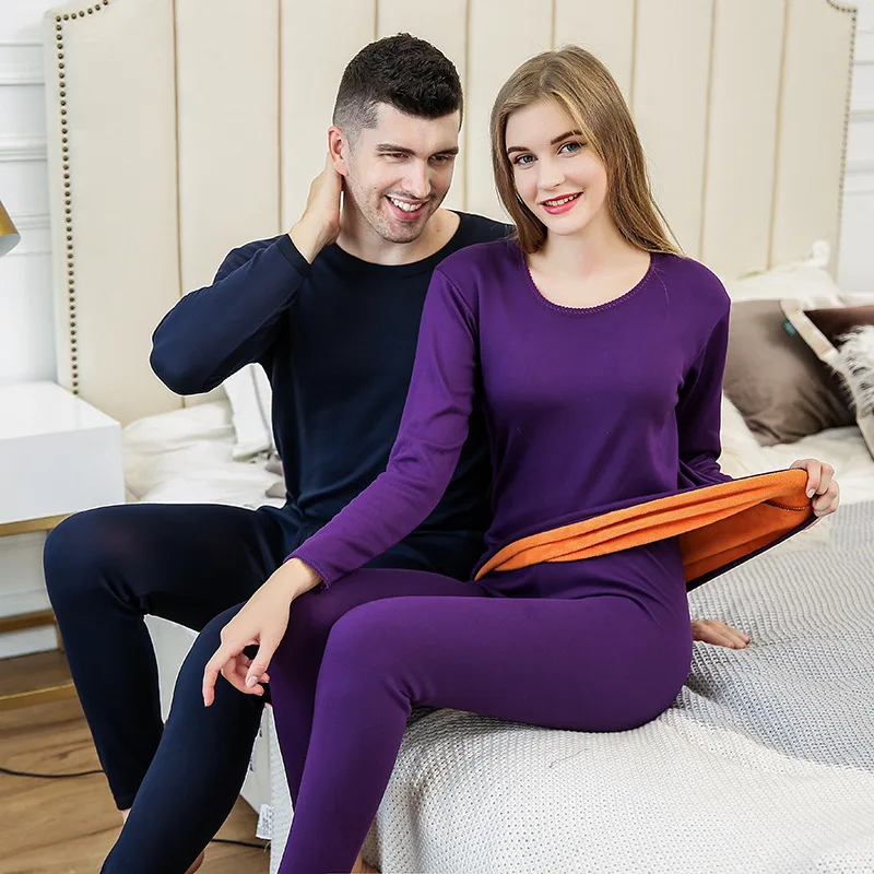 

Winter Velvet Thick Thermal Underwear For Men Woman Warm Layered Clothing Pajamas Set Male Long Johns Bottoming Shirt Warm Pants