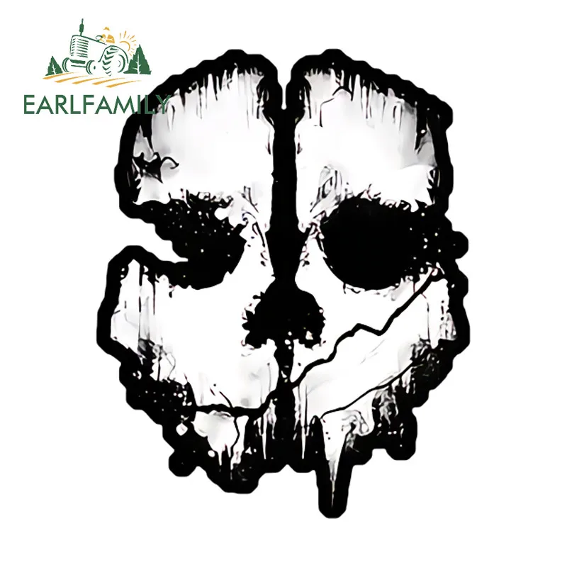 

EARLFAMILY маска призрака Call of Duty автомобильные наклейки мотоцикл водостойкая наклейка JDM личность окклюзия защита двери автомобиля от царапин