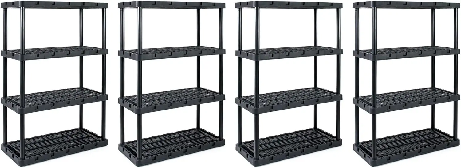 Gracious Living 4 Shelf Knect A Shelf Ventilated Heavy Duty Storage Unit 18 x 36 x 54.5 in Organizer System for Home, Garage, &