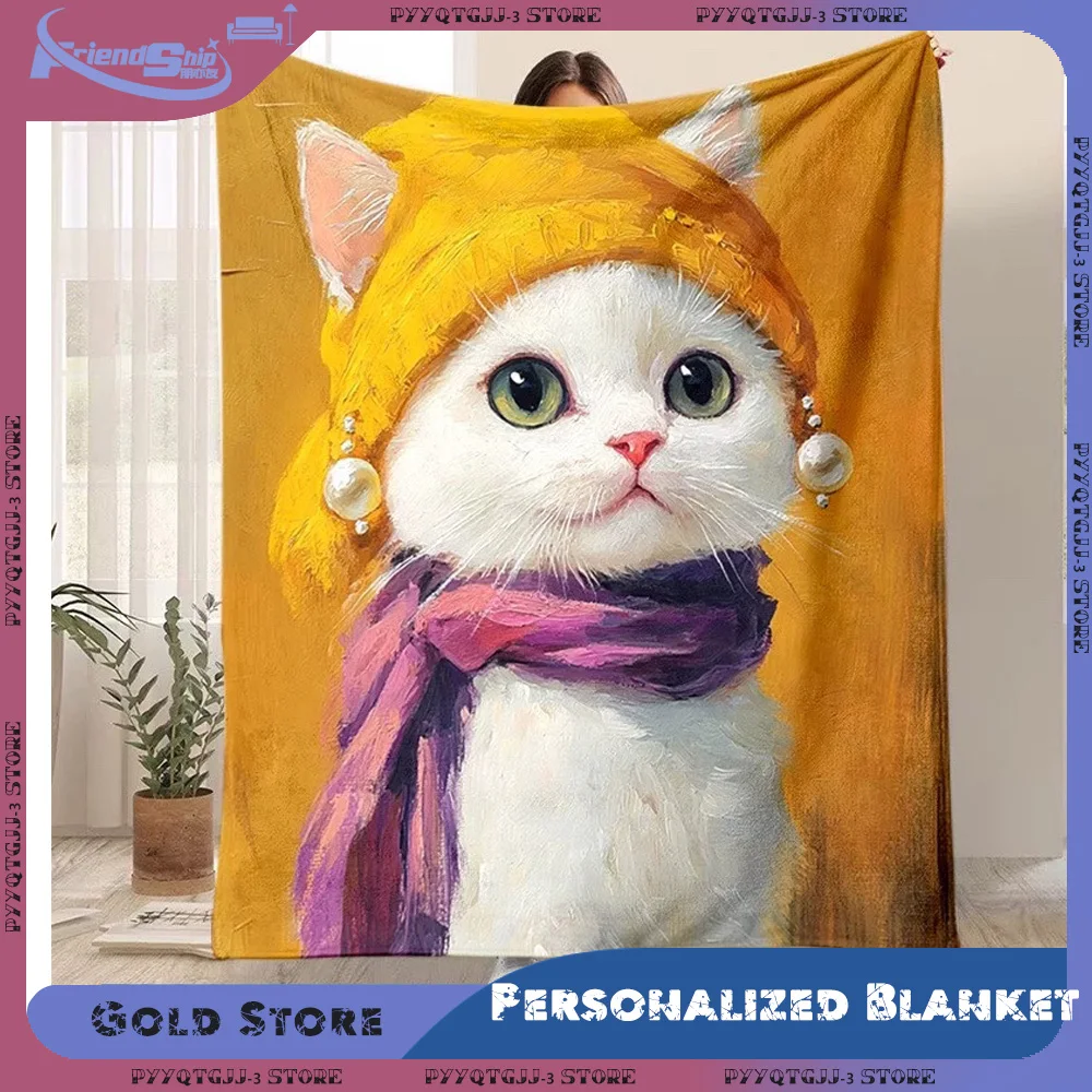 

Customized Personalized Blanket DIY Flannel Blanket for Pets Friends and Family Soft Warm Suitable for Sofa Bed Office Outdoor