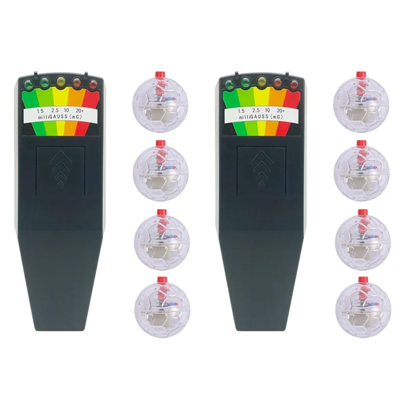 N93R 2X Ghost Equipment Kit, EMF-Messgerät und 4 Stück Motion Light Up Cat Balls, EMF-Messgerät Detector Ghost Equipment