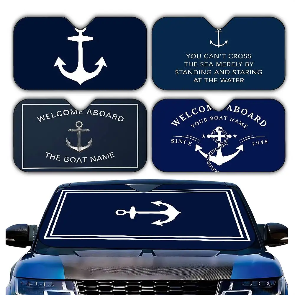 Wellcome A-Aboaro Boat Name Stylish And Trendy Windshield Sunshade, Car Windshield Cover Car Sunshade Curtain Car Sun Protection