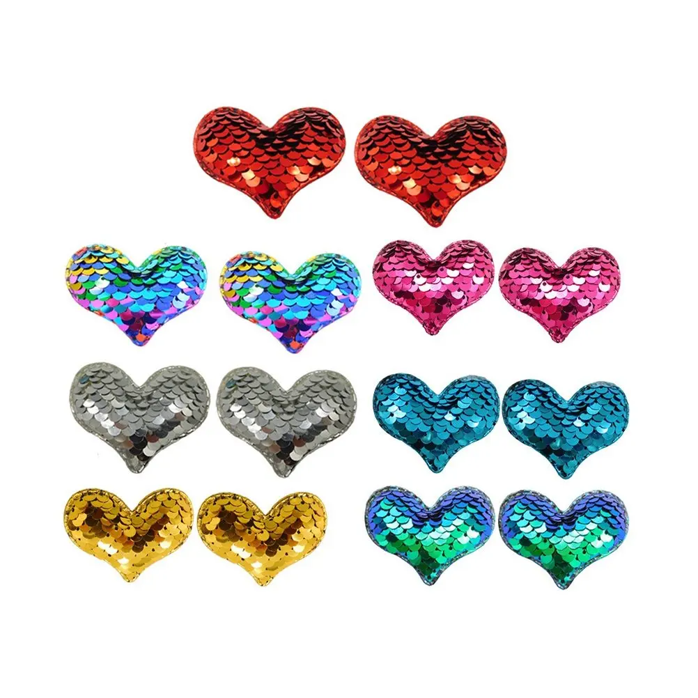 

14Pcs Heart Sticker Shaped Sequin Decals with Strong Adhesive for Envelopes DIY Scrapbooking Boxes Cake Bags Romantic