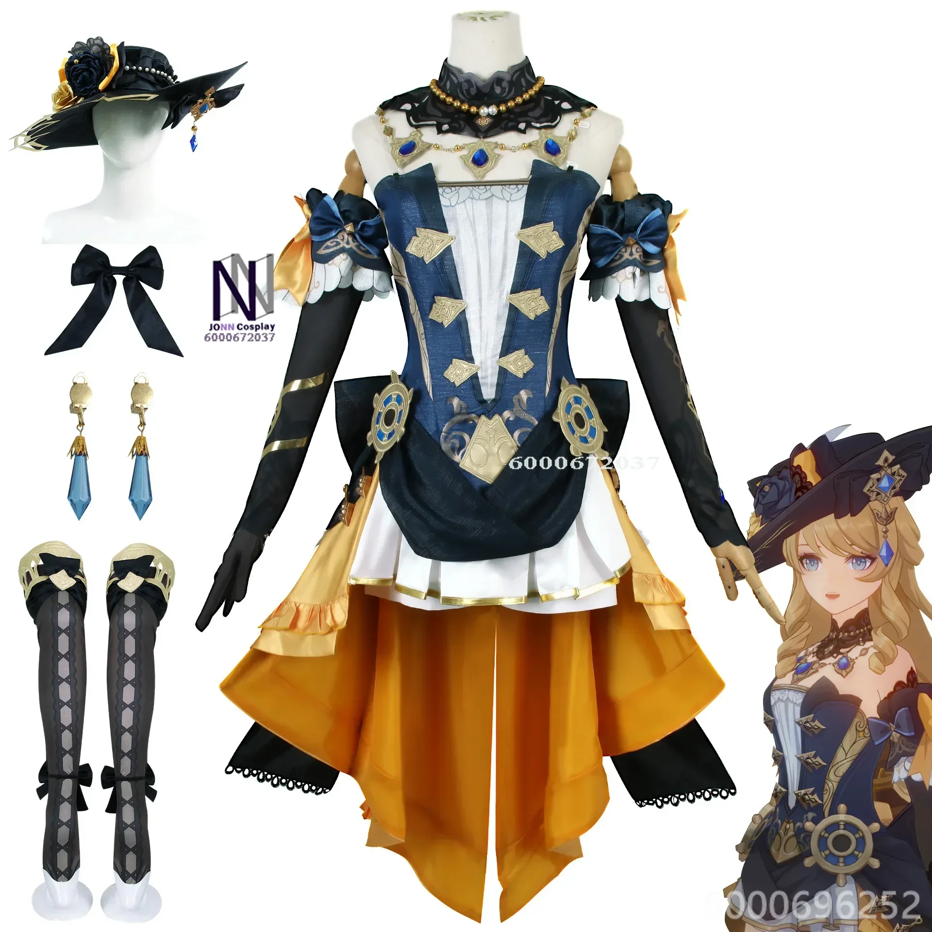 

Genshin Impact Game Navia Cosplay Costume Full Set with Wig New HaBиЯ Naviya High Quality for Halloween Anime Cosplay Costume