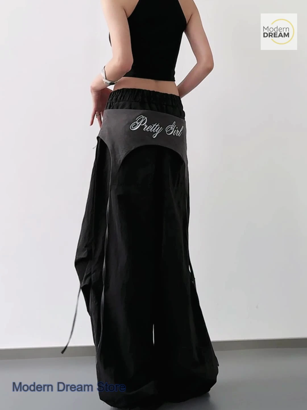 Amerykańskie retro jazzowe spodnie damskie w stylu high street, słodkie i stylowe, w stylu Spice Girls, luźne, uniwersalne, proste ogrodniczki na lato.