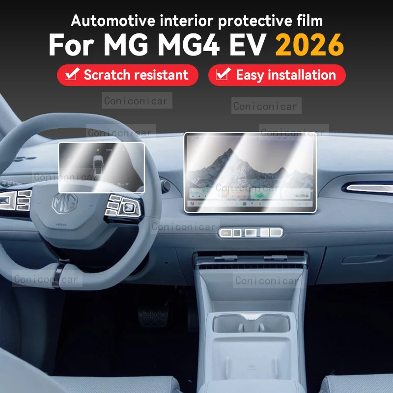 For MG MG4 EV 2026 TPU Transparent Protect Film Interior Sticker Center Console Navigator Gear Panel Car Accessories