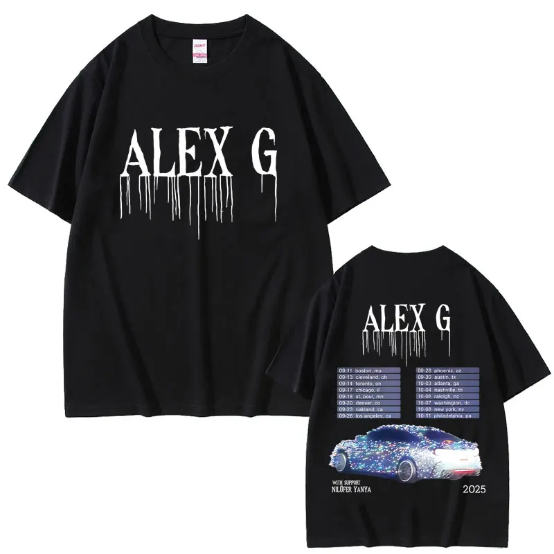

Singer Alex G Tour 2025 T-shirts Men Women Clothing Casual Cotton Vintage T Shirts Summer Men's Oversized Short Sleeve T-shirt