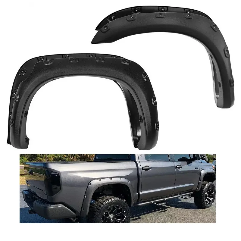 Textured Pocket Bolt/Rivet Fender Flares Wheel Cover For 2007-2013 Tundra