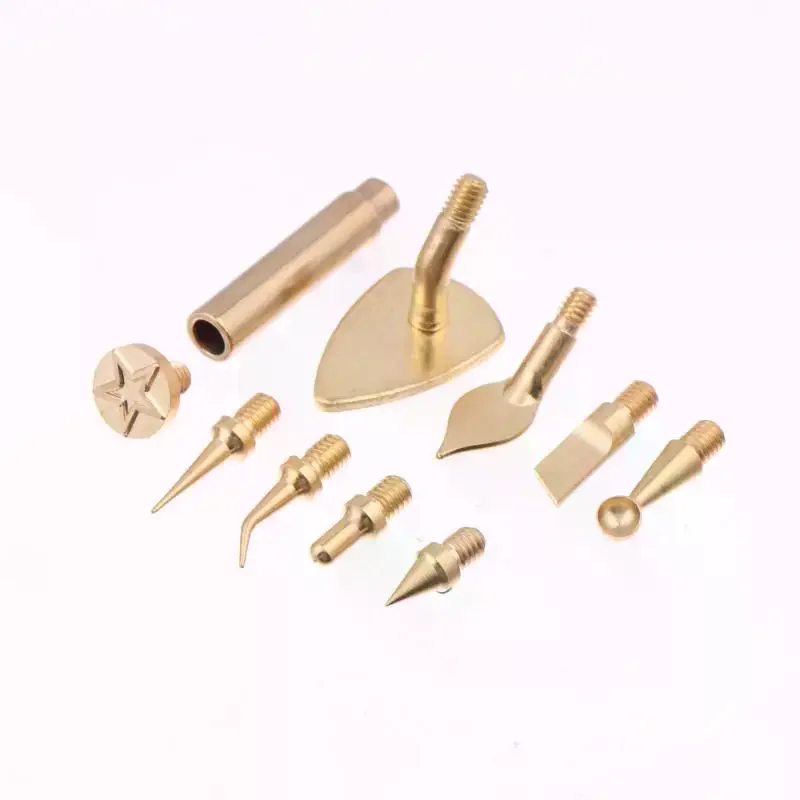 7/9/10Pcs Heat Insert Nut Iron Tip M2 M3 M4 M5 M6 M8 Brass Thread Embedded Kit Tool For Plastic 3D Printer Soldering Iron