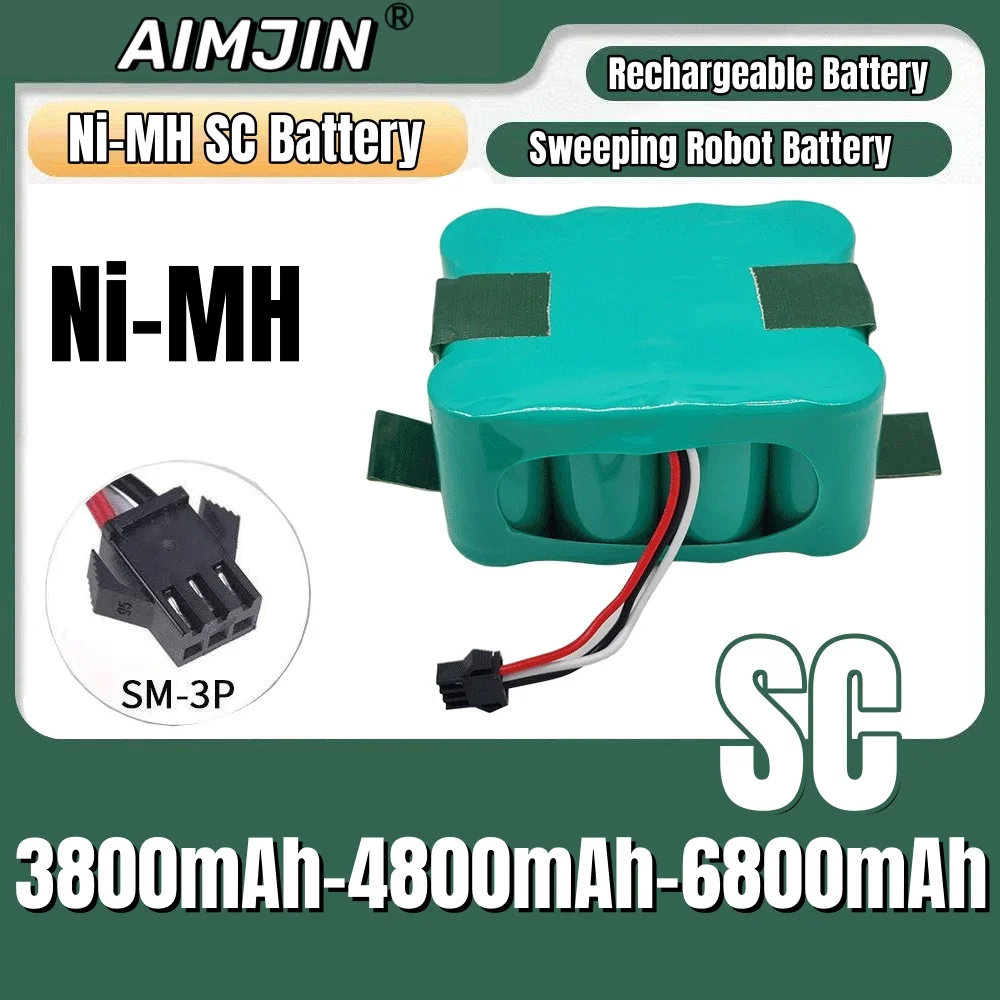 💎 NEW 14.4V Ni-Mh SC battery 3800mAh-4800mAh-6800mAh for KV8 XR210 XR510 XR210A XR210B XR510B XR510C Staubsauger Kehr robots