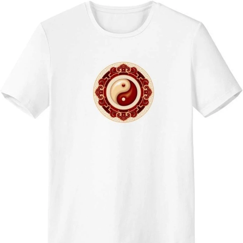 China Taichi Pattern Eight Diagram Crew Neck Cotton T-Shirt Workwear Short Sleeve Sport Clothing Graphic T Shirts Gothic Tops
