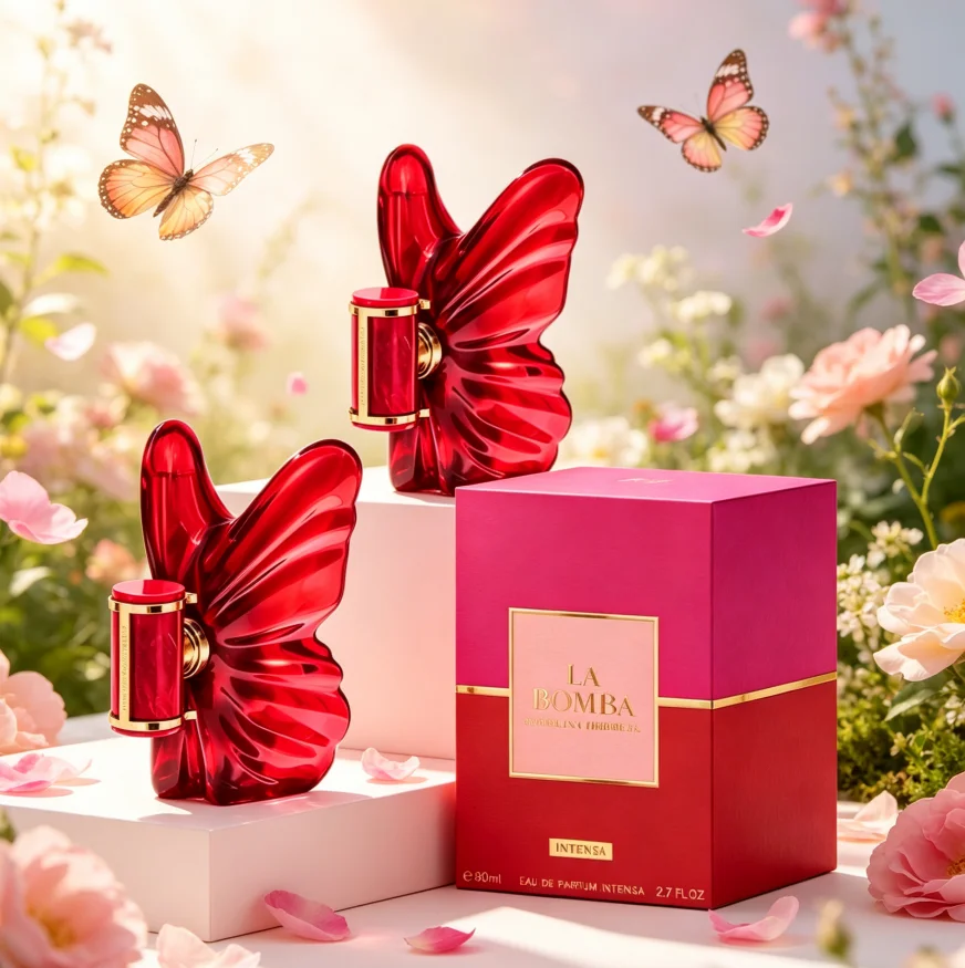 Perfume La Fragrance - La Bomba Intensa red butterfly shaped