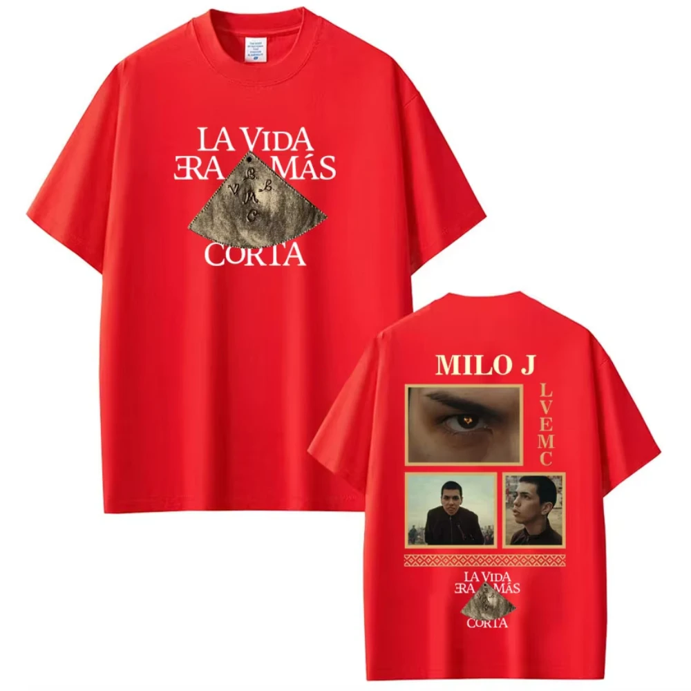 Rapper Milo J La Vida Era Mas Corta Album T Shirt Fans Gifts Men Women Hip Hop T-shirts Cotton Casual Short Sleeve T-shirts Tops