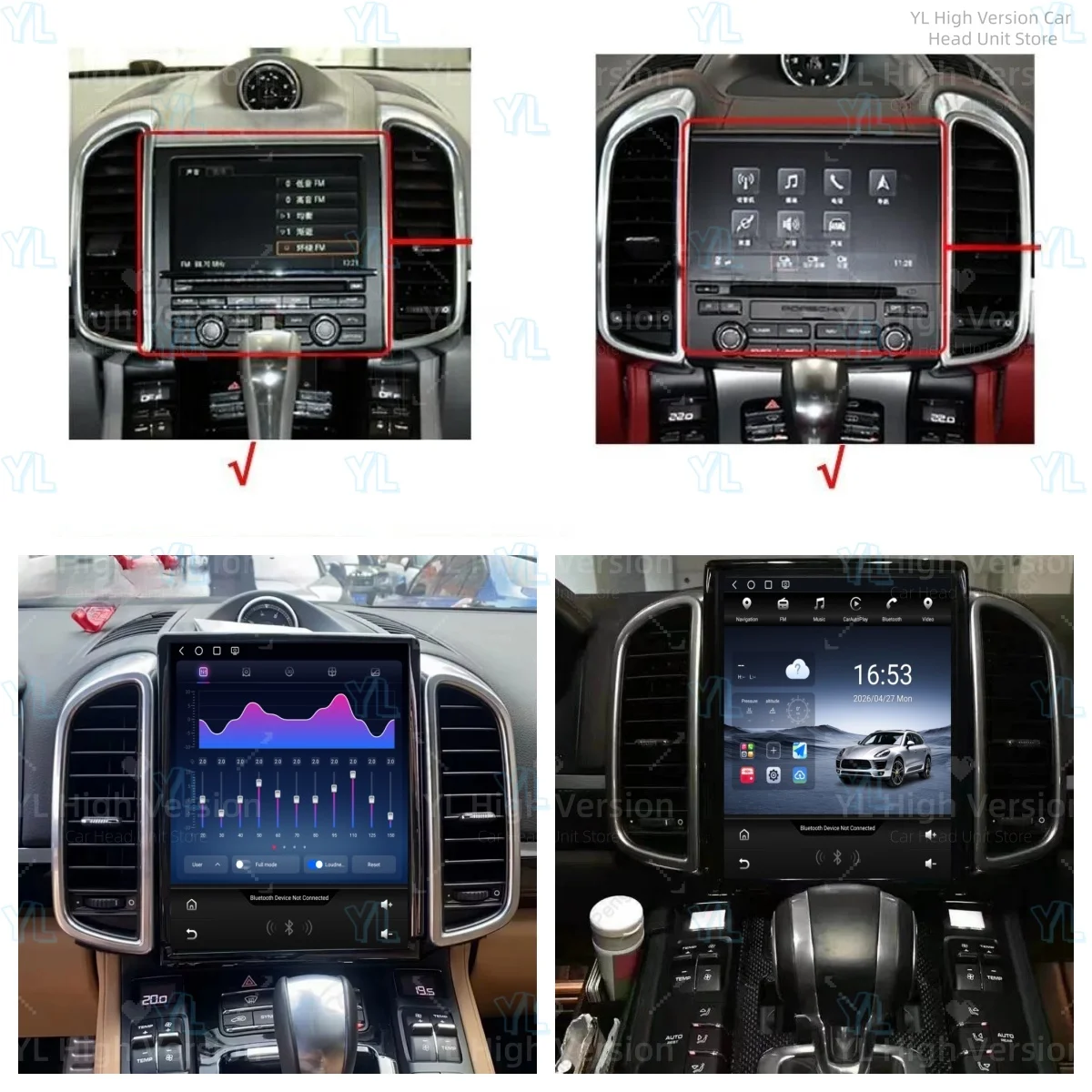 CY Touch Screen Android 13.0 Car Radio For Porsche Cayenne 2011-2018 Multimedia Player CarPlay Video Stereo Auto GPS Navigation