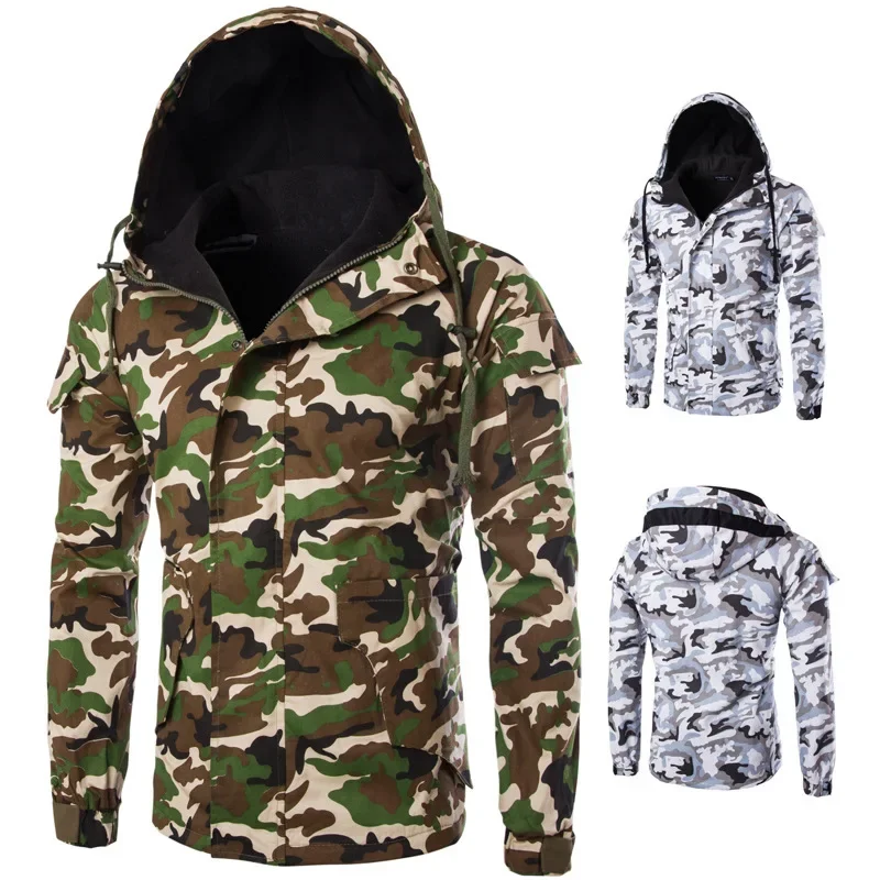 Heren Herfst En Winter Katoenen Jas Herfst En Winter Nieuwe Camouflage Heren Capuchon