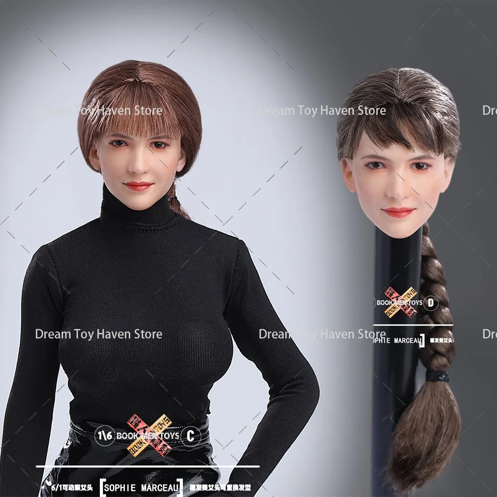 

BM01 Original 1/6 Scale Female Soldier Head Sculpt Sophie Marceau Elegant French Rose Head Model Fit 12Inch Action Figure Body