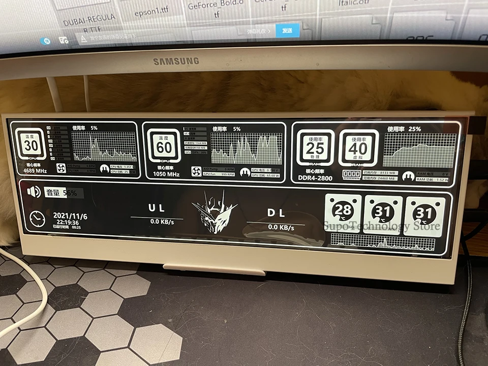 섀시 보조 화면, 14 인치 12.6 인치 디스플레이, DIY 컴퓨터 온도 모니터링 화면 호스트 상태, AIDA64 에 적합