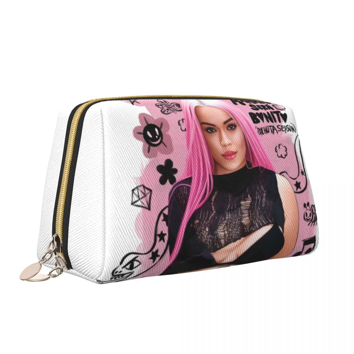 Karol G Mermaid Cosmetic Bag Women Kawaii Big Capacity Reggae Ainger Makeup Case Beauty Storage Toiletry Bags