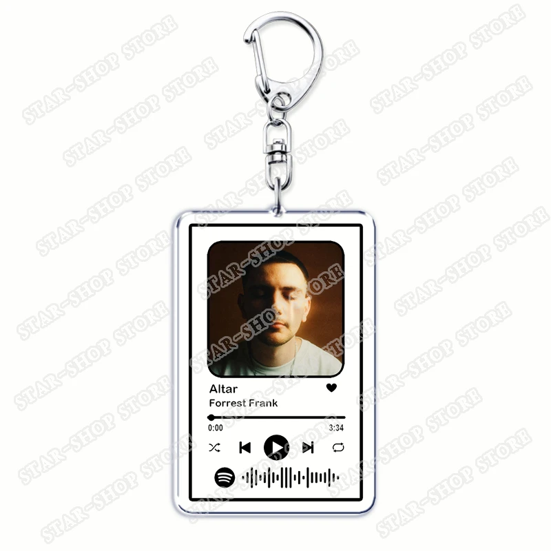 Hot Singer Forrest Frank Songs Keychains for Women Accessories Bag GOOD DAY UP! Music Code Keying Jewelry Fans Friends Gifts