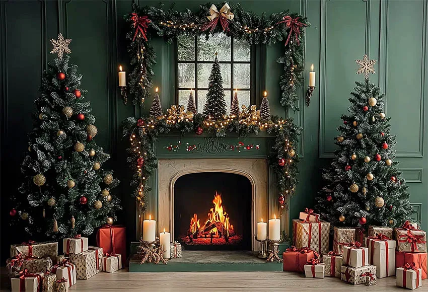 Mehofond-Arrière-Plan de Photographie Murale Verte Européenne, pour Portrait d'Enfant, ixPréChristophe, Couronne de Noël, Cadeaux, Photozone