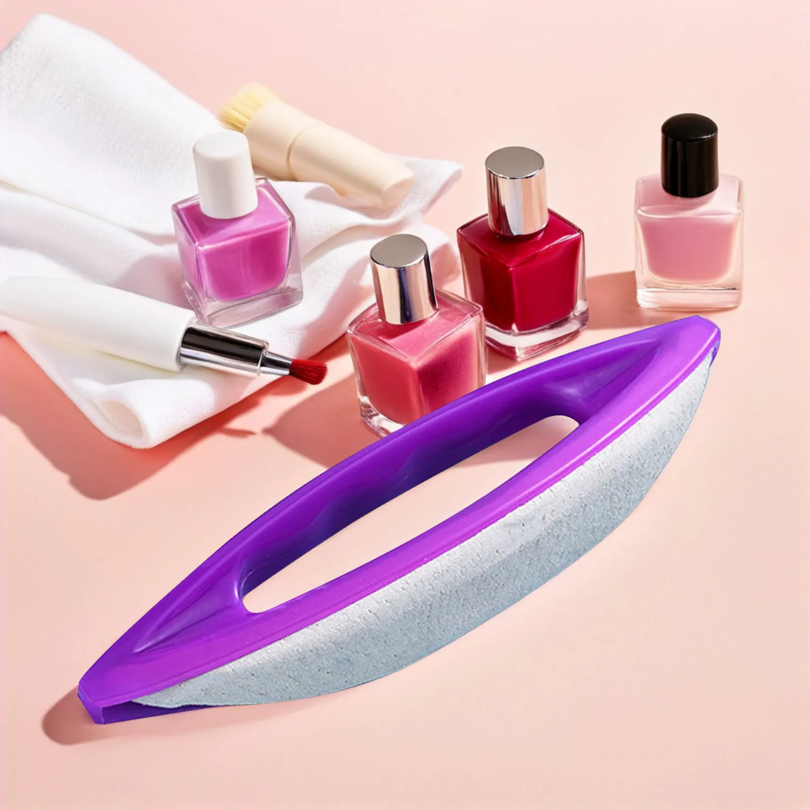 

6Pcs Professional Nail Art Buffer Polish Brush Set for Natural False Nails with Sheepskin Tips Portable Lightweight Manicure