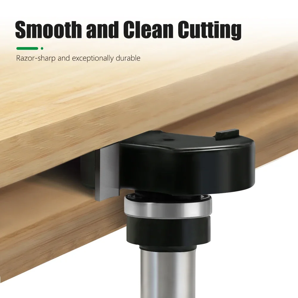 LAVIE T-Track Router Bit With Bearing & Bushing Kit, 12mm & 1/2