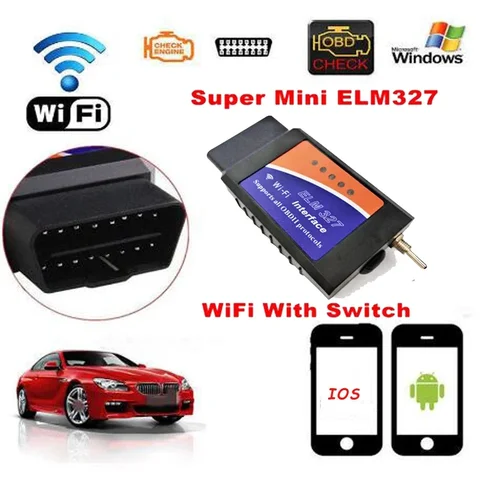 Сброс ELM327 WIFI-переключатель V1.5 для Ford IOS Android ELM327 Bluetooth-совместимый WIFI OBD2/OBDII ELM 327 CAN-BUS-считыватель кодов