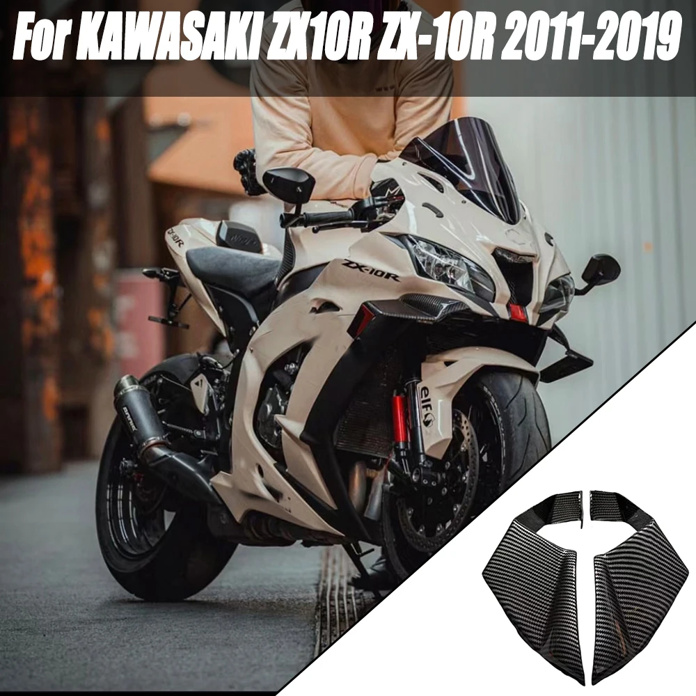 

For KAWASAKI ZX10R ZX-10R 2011-2018 2019 Motorcycle Fairing Parts Kit zx-10r Fixed Winglet Aerodynamic Wings Spoiler