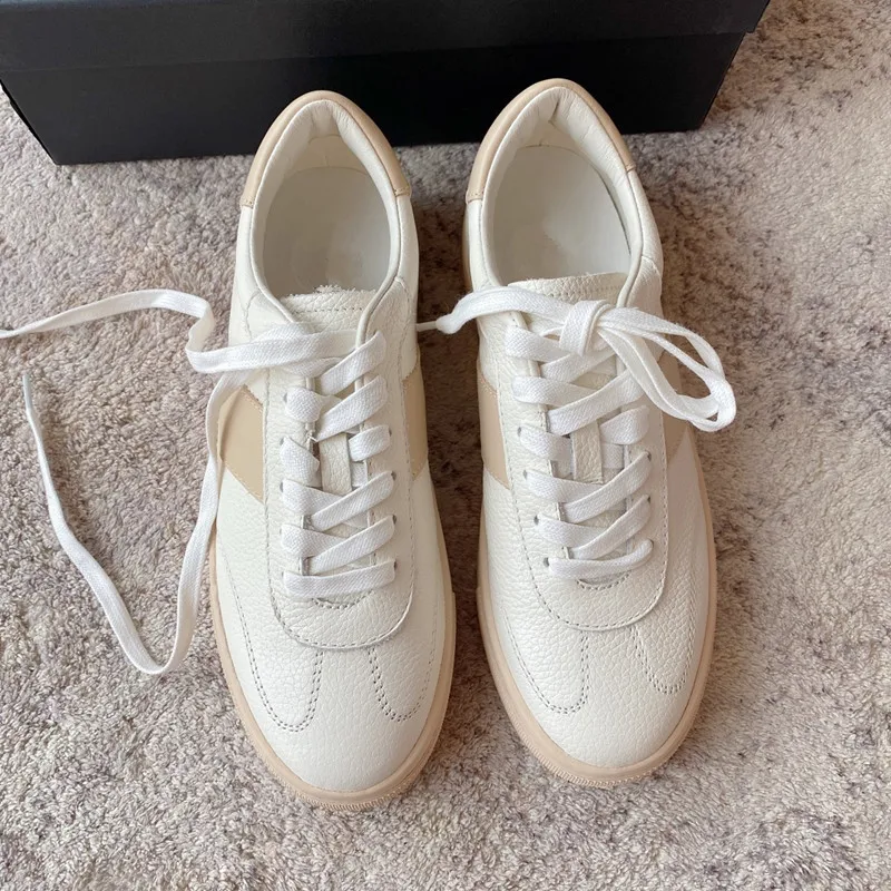 Dave&Di Shoes Women 2023 Spring New Shoes Woman England Style Patchwork Training Vulcanized  Soft Shoes Faishoon Sneakers Women